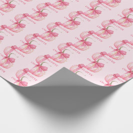 Papel De Regalo Halloween Calabaza rosa Coquette Bow personalizada