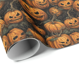 Papel De Regalo 🎃 Halloween - calabazas aterradoras