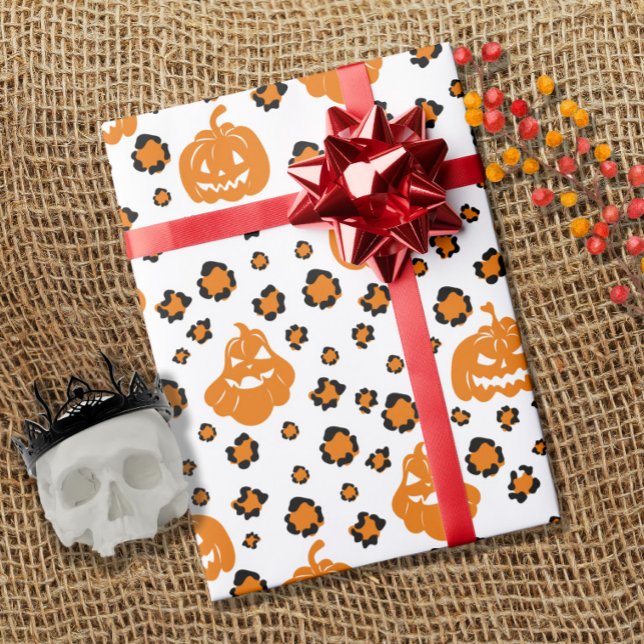 Papel De Regalo Halloween con el patrón de calabaza de impresión d (Subido por el creador)
