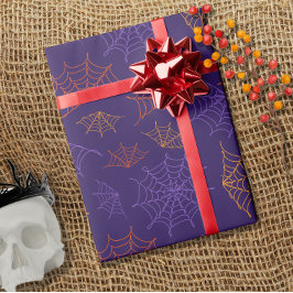 Papel De Regalo Halloween con el patrón de las telarañas de arte d