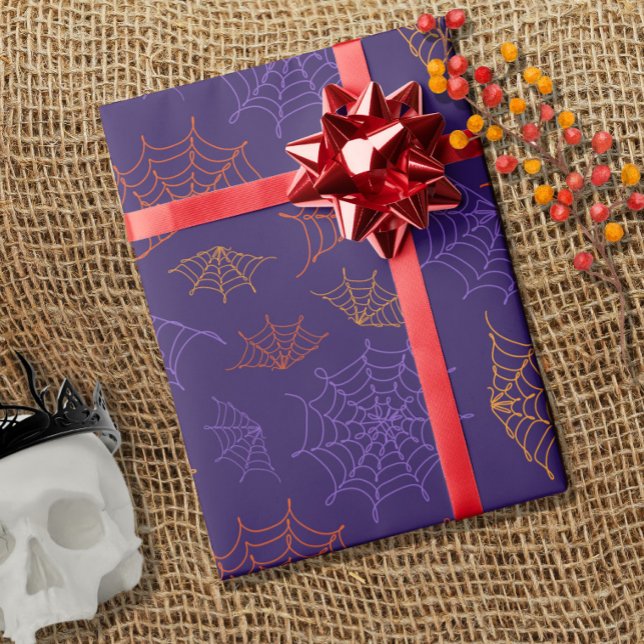 Papel De Regalo Halloween con el patrón de las telarañas de arte d (Subido por el creador)
