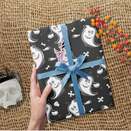 Papel De Regalo Halloween con el patrón de los fantasmas