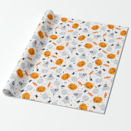 Papel De Regalo Halloween con ghost y calabaza