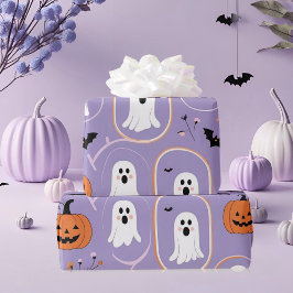 Papel De Regalo Halloween con ghost y calabaza de pastel