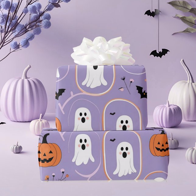 Papel De Regalo Halloween con ghost y calabaza de pastel (Subido por el creador)