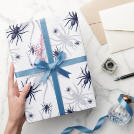 Papel De Regalo Halloween Creepy Spider Black White