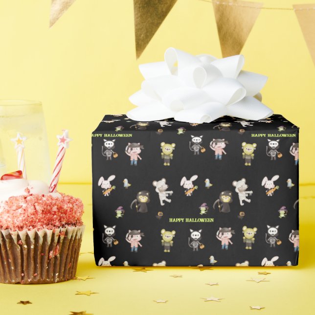 Papel De Regalo Halloween cutáneo de brote de animales (Fiesta de cumpleaños )