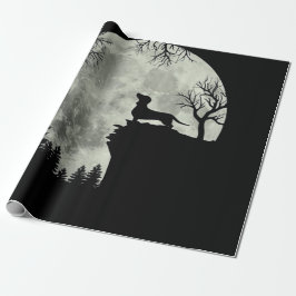 Papel De Regalo Halloween De Dachshund Y Moon
