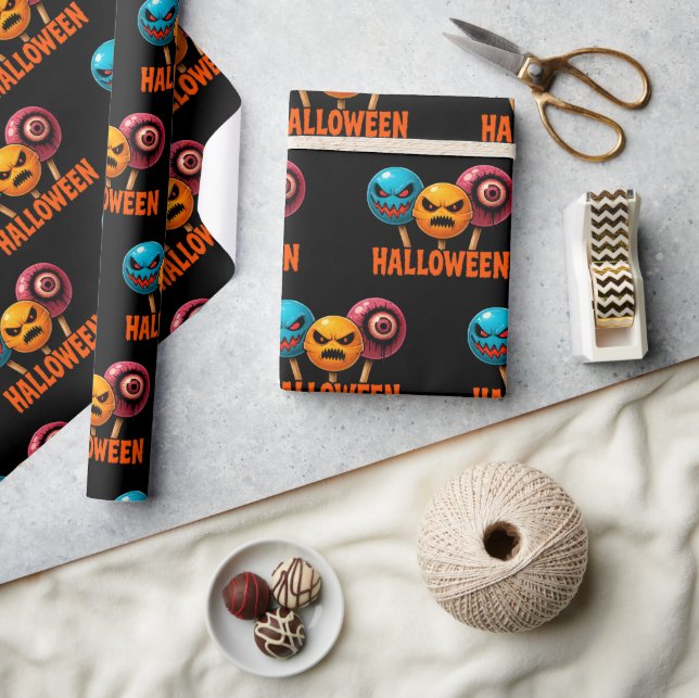 Papel De Regalo Halloween de dulces siniestros (Artesanía)