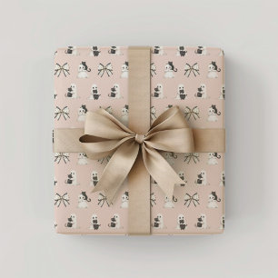 Papel De Regalo Halloween de gatos rosados y fantasmas