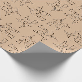 Papel De Regalo Halloween de la Bruja Negra de las Estrellas