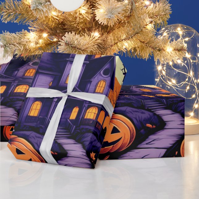 Papel De Regalo Halloween de la casa embrujada (Vacaciones)