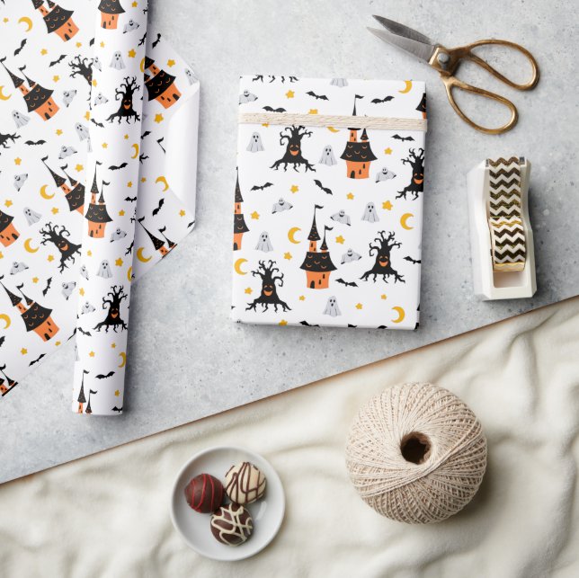 Papel De Regalo Halloween de la casa embrujada (Artesanía)
