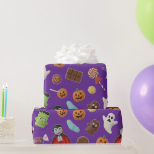 Papel De Regalo Halloween de los monstruos de la golosina