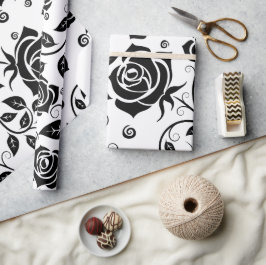 Papel De Regalo Halloween de los Rosas negros