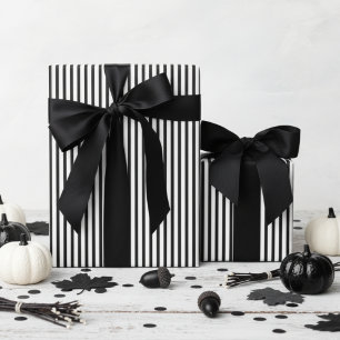 Papel De Regalo Halloween de raya negra y blanca