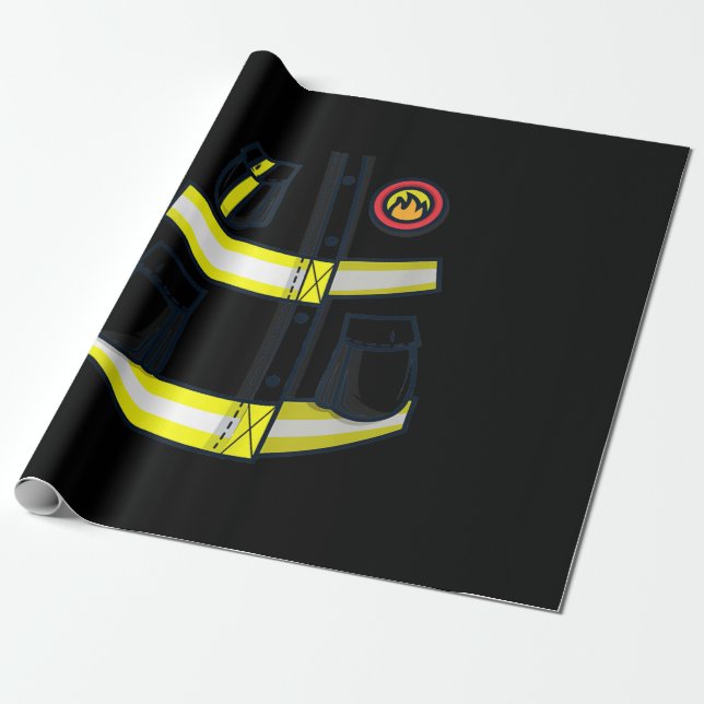 Papel De Regalo Halloween del disfraz de bombero (Desenrollado)