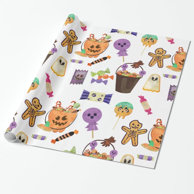 Papel De Regalo Halloween dulce (Desenrollado)