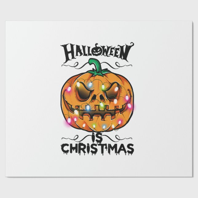 Papel De Regalo Halloween Es Navidad (Superficie plana)