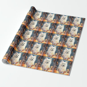 Papel De Regalo Halloween Eskimo Americano Con Calabazas Espantoso