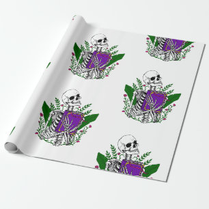 Papel De Regalo halloween espeluznante del amante de los libros de