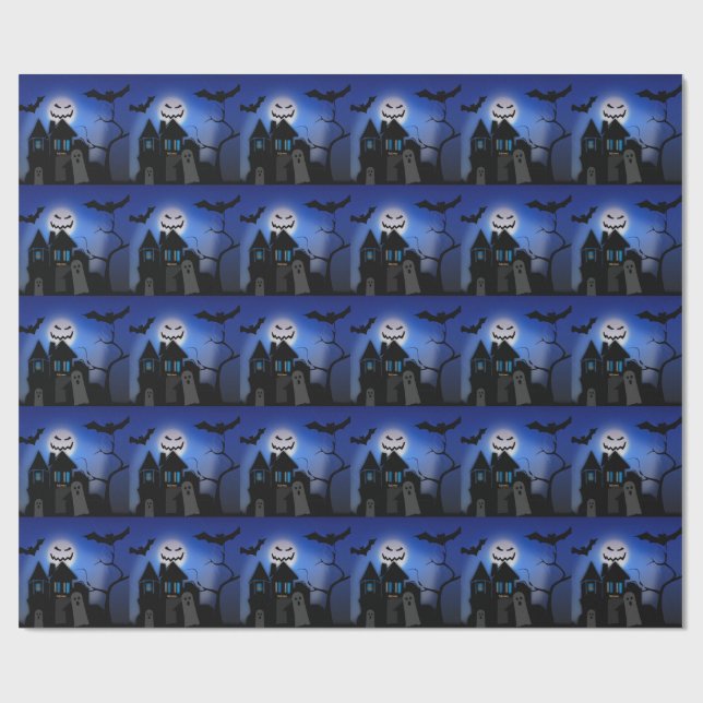 Papel De Regalo Halloween fantasmal (Superficie plana)