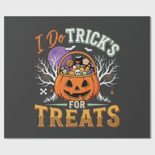 Papel De Regalo Halloween Hago Trucos para Dulces Calabaza