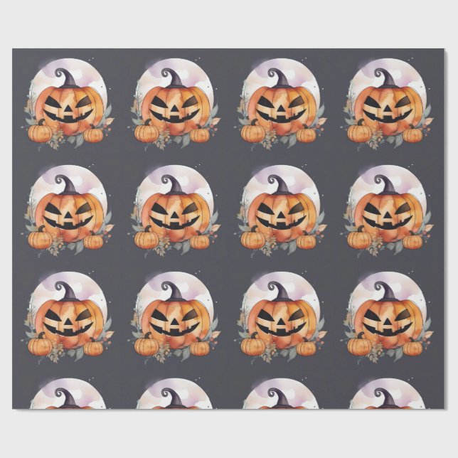 Papel De Regalo Halloween Jack-O-Lantern . Halloween, Fall (Superficie plana)