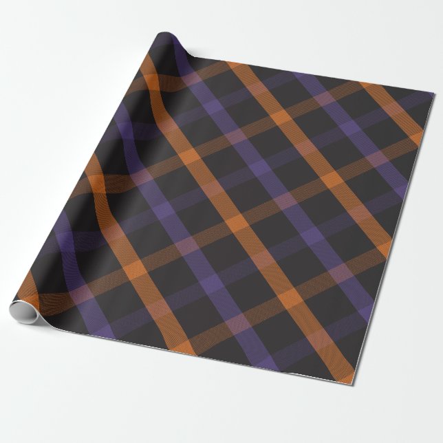 Papel De Regalo Halloween Madras Plaid (Desenrollado)