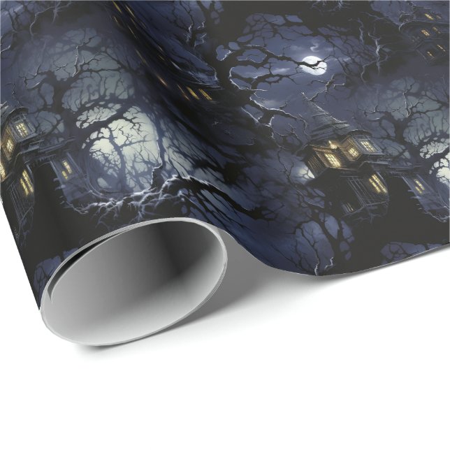 Papel De Regalo 💀 Halloween 🏚️ "Mano iluminada por la luna" 🏚️ (Esquina del rollo)