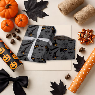 Papel De Regalo Halloween nocturno de fantasmas y búhos