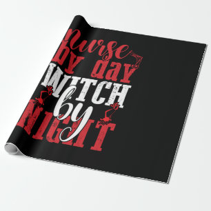 Papel De Regalo Halloween Nurse By Day Witch By Night
