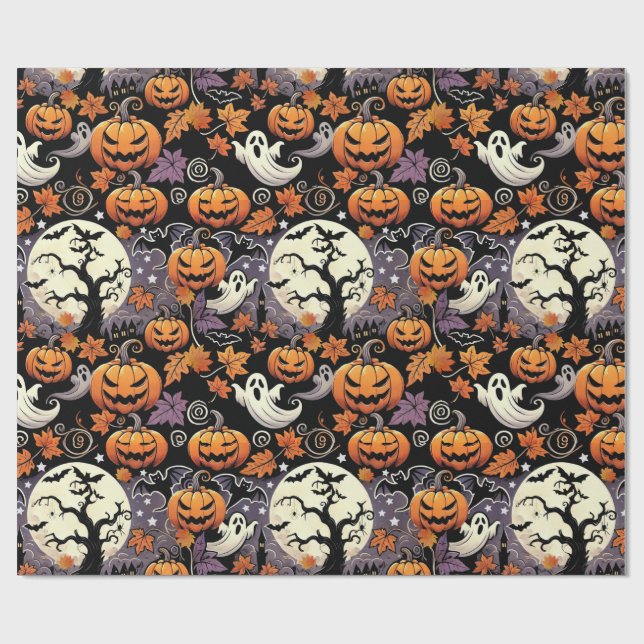Papel De Regalo Halloween/otoño/otoño (Superficie plana)