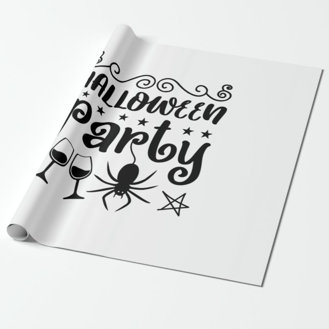 Papel De Regalo Halloween Party Birthday (Desenrollado)
