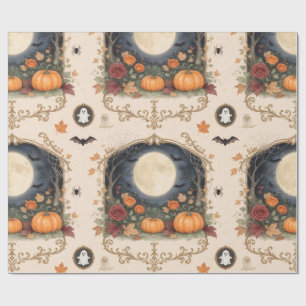 Papel De Regalo Halloween Rococó Vintage