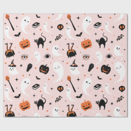 Papel De Regalo Halloween rosa lindo