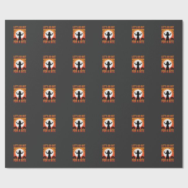 Papel De Regalo Halloween Salgamos a Morder Terror (Superficie plana)