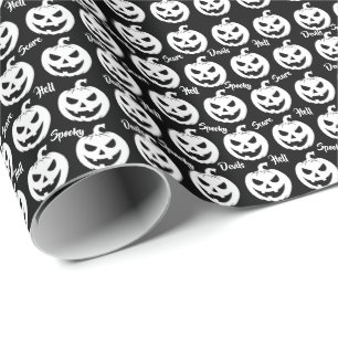 Papel De Regalo Halloween Scary Face Jack-O-Lantern Personalizado