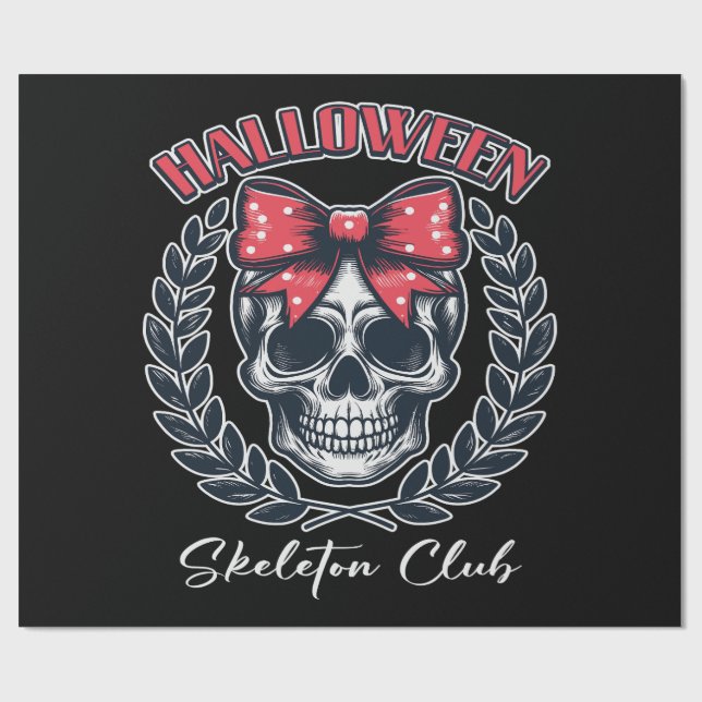 Papel De Regalo Halloween Skeleton Club (Superficie plana)