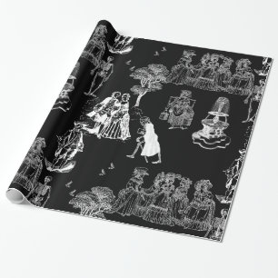 Papel De Regalo halloween skeleton toile rococo antiguo cráneo