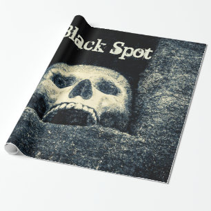 Papel De Regalo Halloween Skull Black Spot