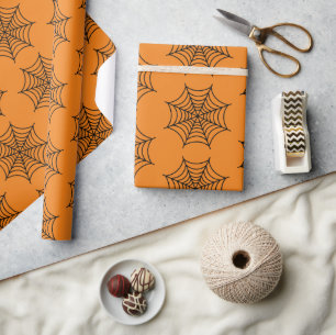 Papel De Regalo Halloween Spider Web Black Purple Gótico espeluzna