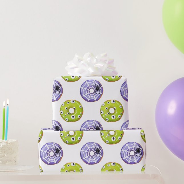 Papel De Regalo Halloween Spookone Spider y Green Eyed Monster Don (Regalos de fiesta)