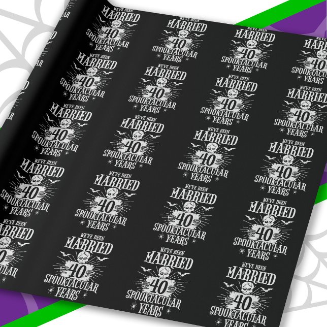 Papel De Regalo Halloween Spooktacular 40° aniversario Boda (Subido por el creador)