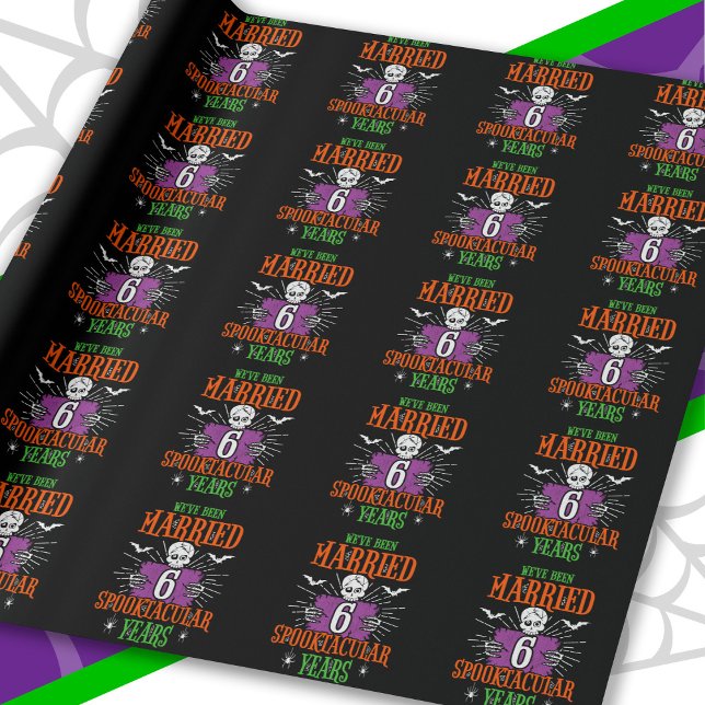 Papel De Regalo Halloween Spooktacular 6º Aniversario Boda (Subido por el creador)