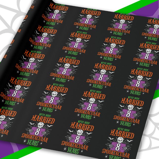 Papel De Regalo Halloween Spooktacular 8º Aniversario Boda (Subido por el creador)