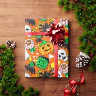 Papel De Regalo Halloween Spooky Candies Fiesta