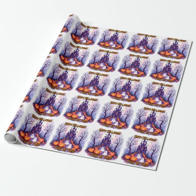 Papel De Regalo Halloween Spooky Cute Popular Collection (Desenrollado)