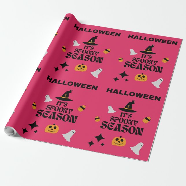 PAPEL DE REGALO HALLOWEEN SPOOKY SEASON PINK (Desenrollado)