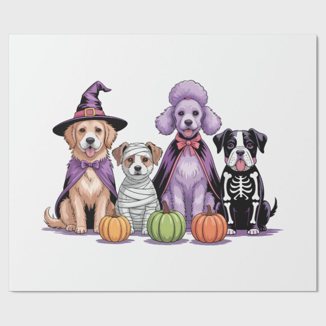 Papel De Regalo Halloween Squad Dog (Superficie plana)